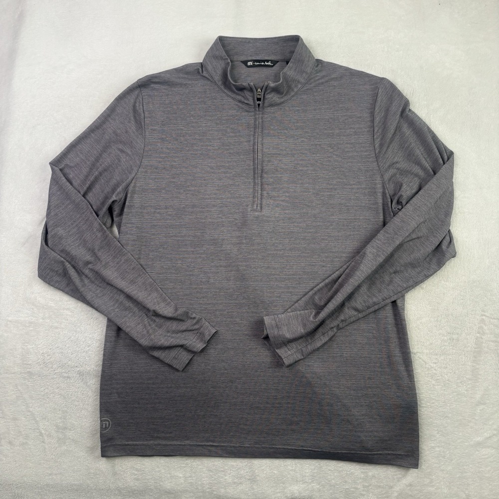 Travis Mathew Grey 1/2 Zip Pullover Long Sleeve Activewear Shirt Golf Men's XL